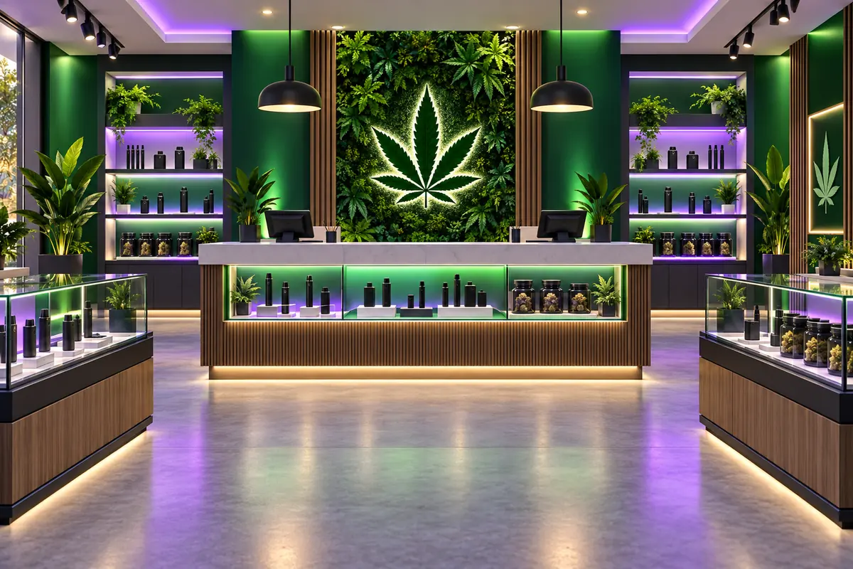 Illustrated Agincourt Vape Cannabis Dispensary interior concept Illustrated sales-floor concept for Agincourt Vape Cannabis Dispensary on Sheppard Avenue East